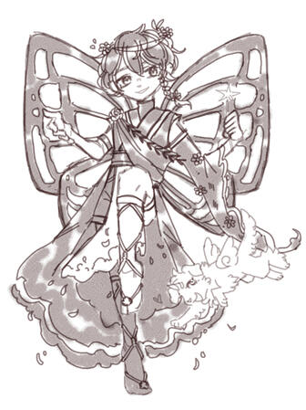 sketch monochrome full body